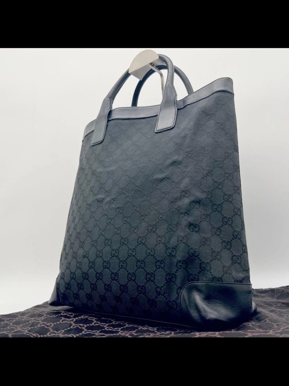 Gucci Black GG Supreme Tote Briefcase